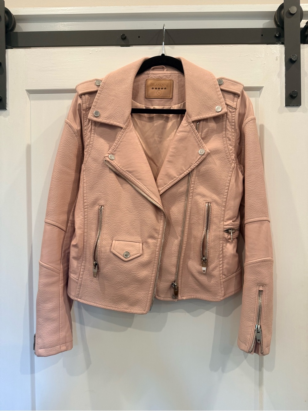 Blank NYC Dusty Pink Leather Moto Jacket